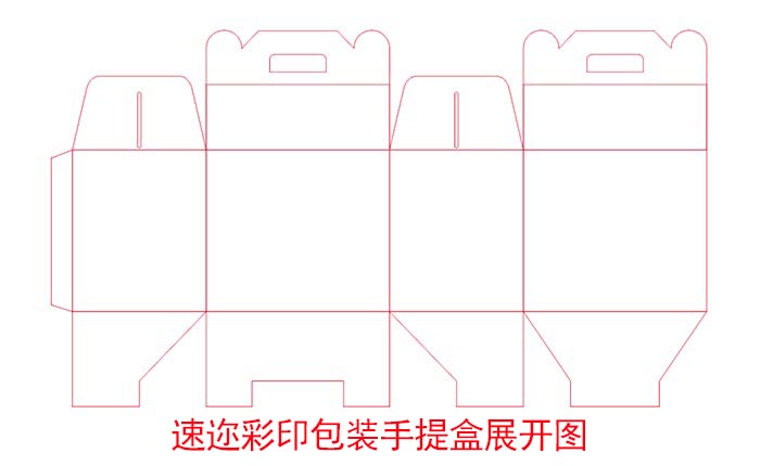 手提式包裝盒樣式展開圖片